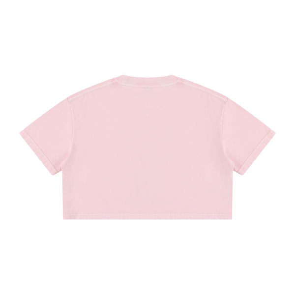 Mineral Wash Crop Logo Tee