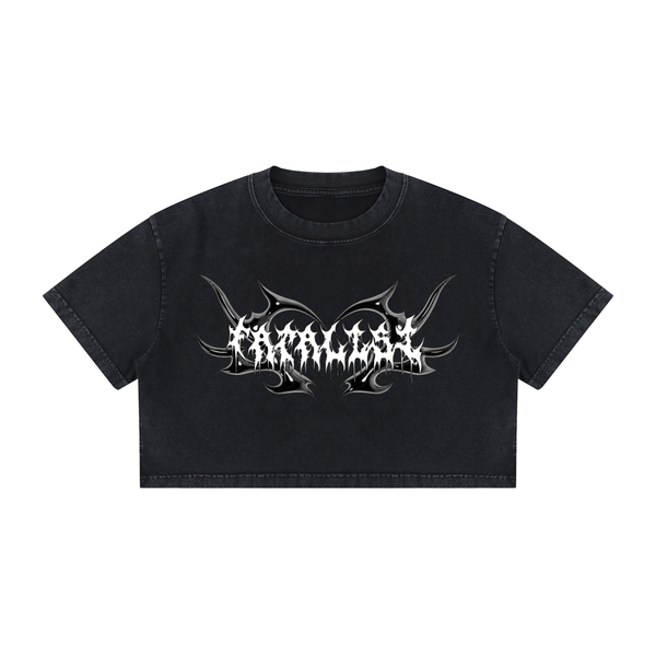Mineral Wash Crop Logo Tee