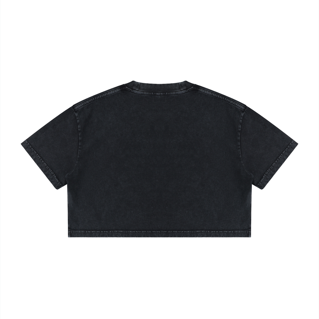 Mineral Wash Crop Logo Tee