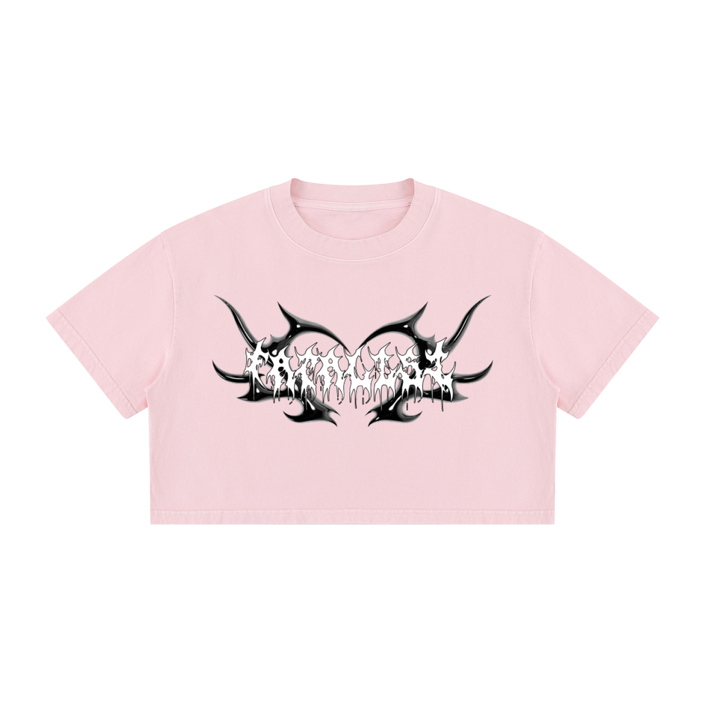 Mineral Wash Crop Logo Tee