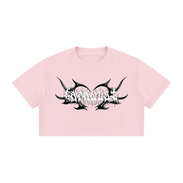 Mineral Wash Crop Logo Tee